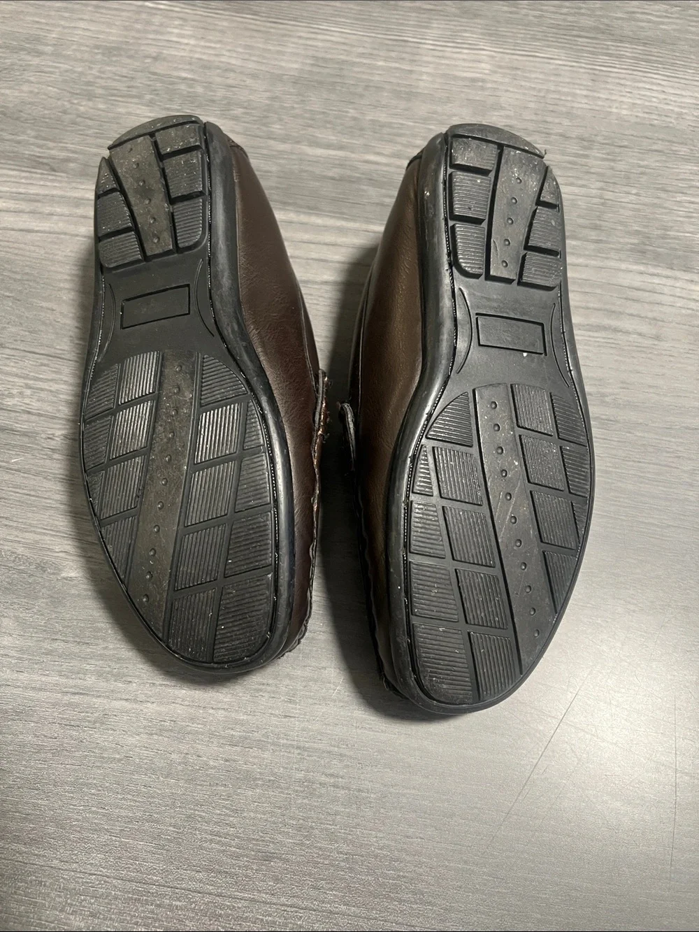 Boys Dark Brown Leather Dress Loafers with Metal Bit Accent
